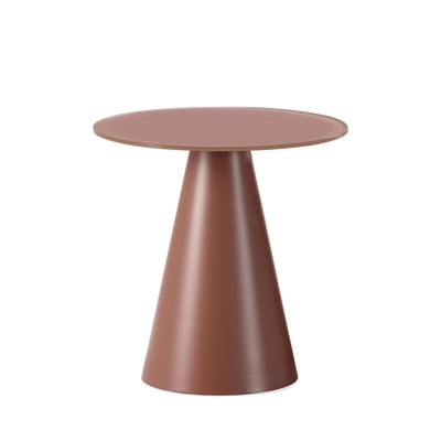 Table d'appoint ronde en verre trempé et métal  45cm- CELESTE DRAWER