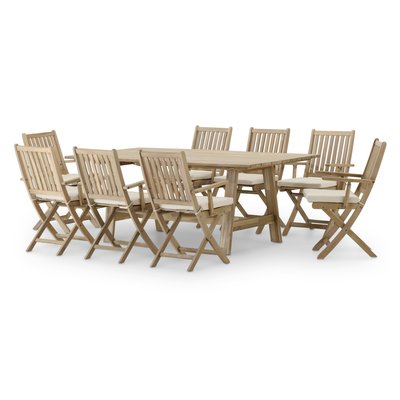 Salon de jardin, 8 chaises, JAVA LIGHT DEFORA HOME