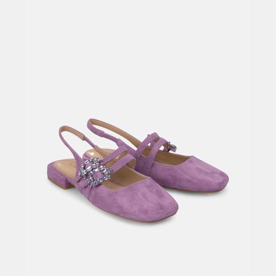 Chaussures plates à bout rond avec deux boucles strassées ALMA EN PENA