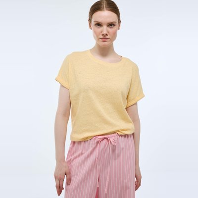 Tee-shirt manches courtes en jersey de coton et lin MONOPRIX
