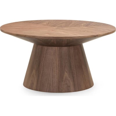 Table basse ronde plaquée noyer MARIEL RECOLLECTION