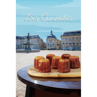 Tableau Mural Illustration Cannelés CUISINE CEANOTHE