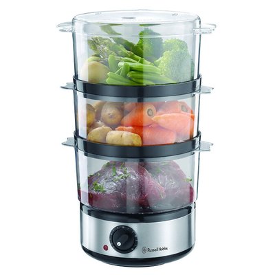 Food Collection 3-Tier Compact Food Steamer - 14453 RUSSELL HOBBS