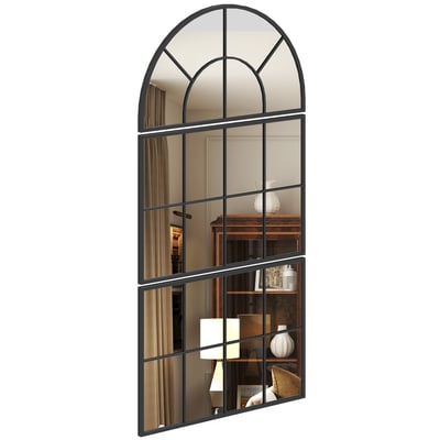 Miroir mural Verre Noir HOMCOM