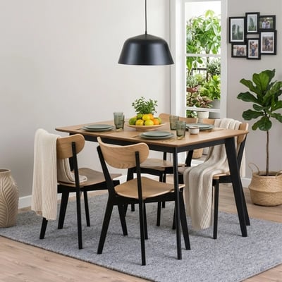 Table à manger rectangulaire en bois L120 - LETA HELLIN, DEPUIS 1862