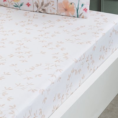 Drap housse en percale de coton bonnet 30 cm ANGELICA SENSEI MAISON
