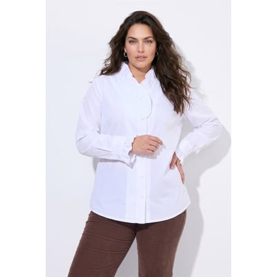 Blouse à encolure en V et col ruché ULLA POPKEN