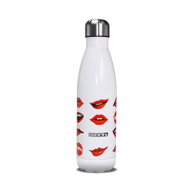 Bouteille Isotherme Blanche Motifs Kiss 500ML, Duck'n DUCK’N