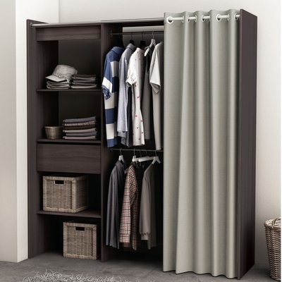 Dressing ouvert avec rideau, extensible TERRE DE NUIT