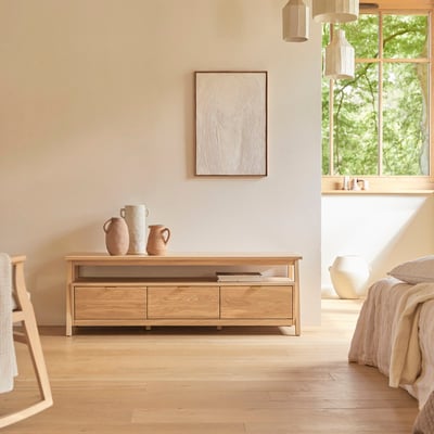 Meuble Hi-FI, TV en Chêne massif, POLA TIKAMOON