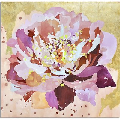 Toile florale contemporaine avec touches dorées pour mur élégant RECOLLECTION