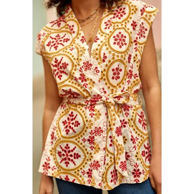 Veste col revers imprimé broderies VELTY LA PETITE ETOILE