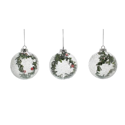 Set of 3 Foliage Filled Baubles SO'HOME