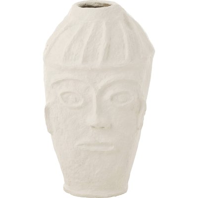 Pot visage en papier mâché  style artisanal sculptural RECOLLECTION