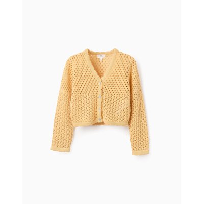 Gilet en Maille Ajourée en Coton ZIPPY