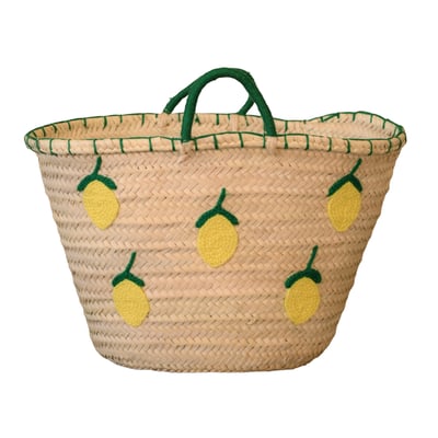 Panier Citrons brodés -  LOJI HOME MAISON