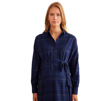 Robe-chemisier carreaux courte grossesse et allaitement VERTBAUDET