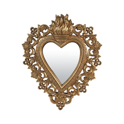 Déco miroir ex-voto coeur 24.8x29.8cm EMDE
