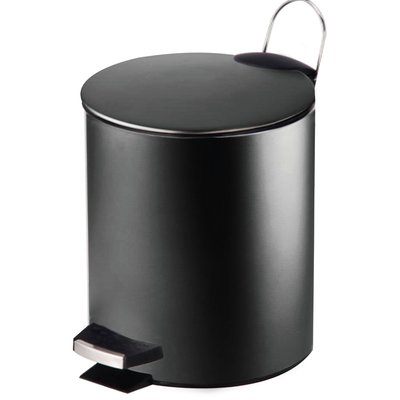 Poubelle salle de bain métal noir ronde 5L WADIGA