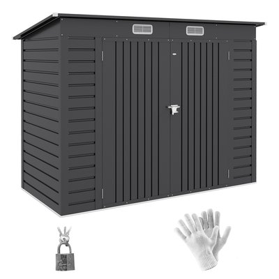 Abri de jardin 3 m² tôle d'acier 2 portes verrouillables 2 évents OUTSUNNY