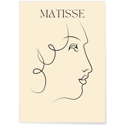 Affiche Matisse 'Profil Élégant' – Ligne fine et épurée L'AFFICHERIE
