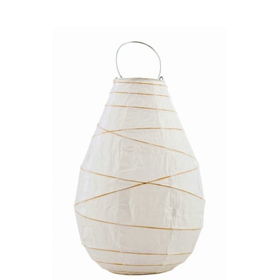 Petit Lampion Drop en Papier Blanc et Bambou HOUSE DOCTOR