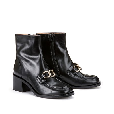 Bottines cuir détail chaîne, fabriquées en Europe LA REDOUTE COLLECTIONS
