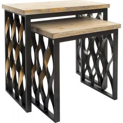 Tables gigognes en bois, charme industriel RECOLLECTION