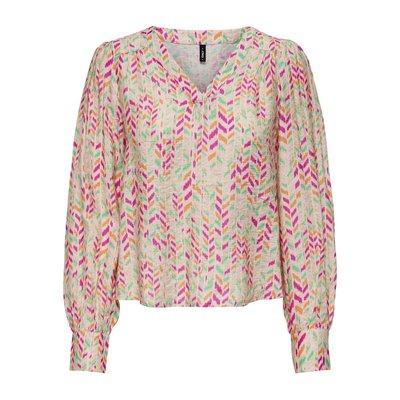 Bluse mit V-Ausschnitt und Printmuster ONLY