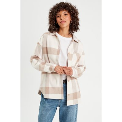 Surchemise femme carreaux beige La Redoute