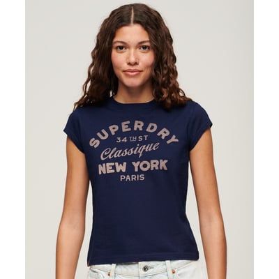 T-shirt indigo à mancherons Workwear SUPERDRY