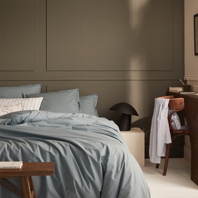 Housse de couette unie en percale de coton, Made in France, CÉVENNES A DEMAIN
