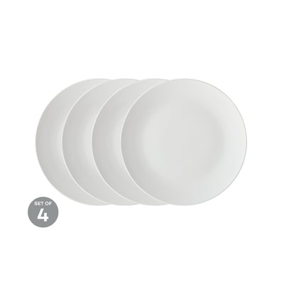 Set of 4 White Basics Coupe Plate Set MAXWELL WILLIAMS