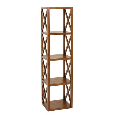 Étagère colonne 4 niveaux 40x160cm bois exotique verni LOLA PIER IMPORT