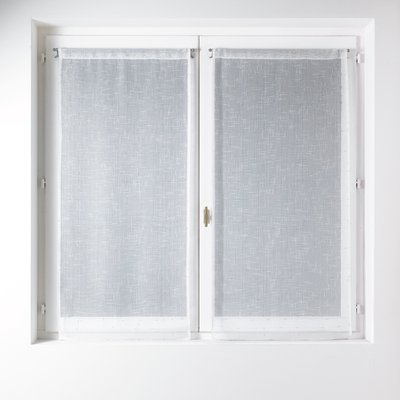 Paire de petits voilages en étamine flamée argent HOME MAISON