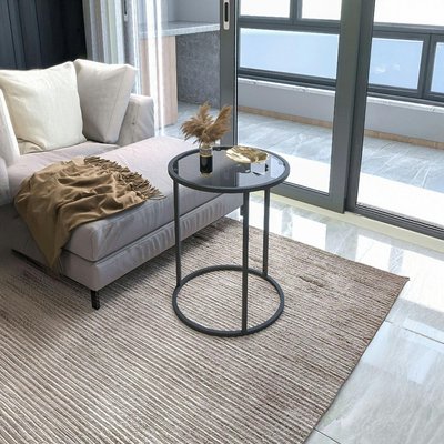 Bout de canapé rond en verre trempé - style design TULUM PIER IMPORT