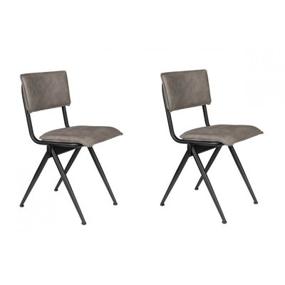 2 chaises Willow en métal et simili cuir - DUTCHBONE
