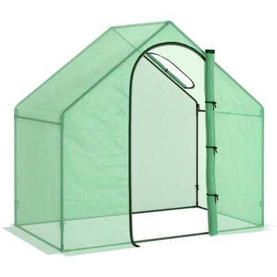 Serre de jardin serre à tomates dim. 1,8L x 1l x 1,68H m acier PE OUTSUNNY