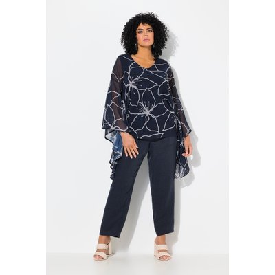 Blouse oversize à fleurs. Col en ULLA POPKEN