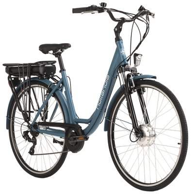 Vélo de ville électrique femme Hollandia Lido gris KS