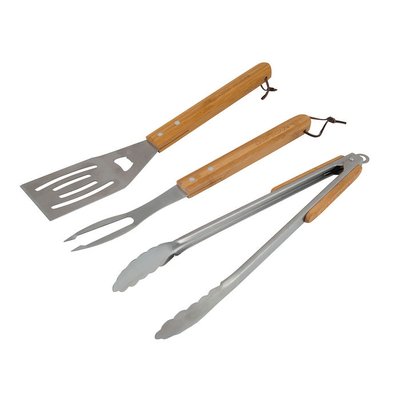 Set 3 ustensiles  avec manches en bois CAMPINGAZ