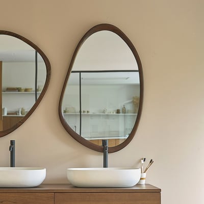 Miroir organique en bois massif 60x90 cm  VINTAGE BERAH GETAH