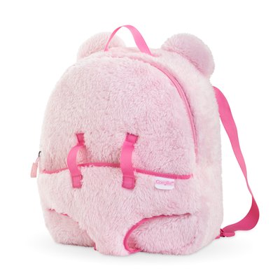 Sac à Dos Porte-Poupon Peluche Rose pour poupon 30 cm COROLLE