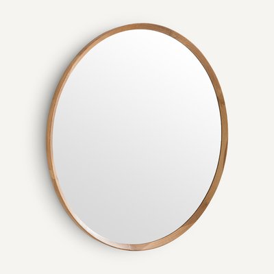 Miroir rond chêne massif, diamètre 100 cm, Orion AM.PM