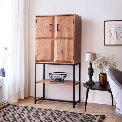 Armoire en bois d'acacia et métal  AVA MADE IN MEUBLES 