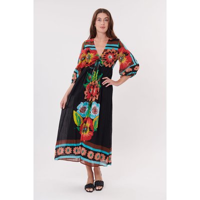 Robe longue imprimée floral manches 3/4 TARENTELLE DERHY