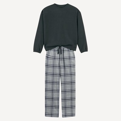 Pigiama con maglia in pile e pantaloni a quadri LA REDOUTE COLLECTIONS
