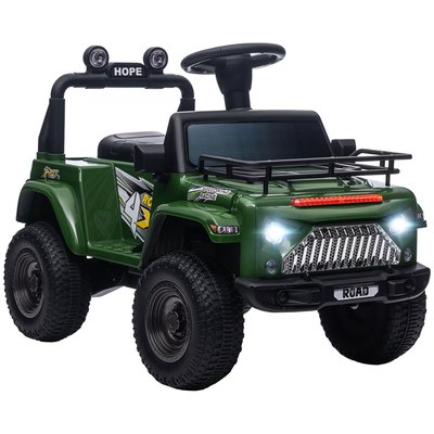 Voiture 4x4 électrique enfant 6V 25W 3 Km/h max. nombreux effets vert HOMCOM