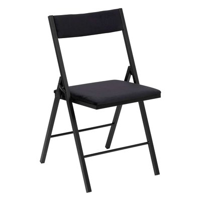 Chaise pliante carrée effet velours ATMOSPHERA