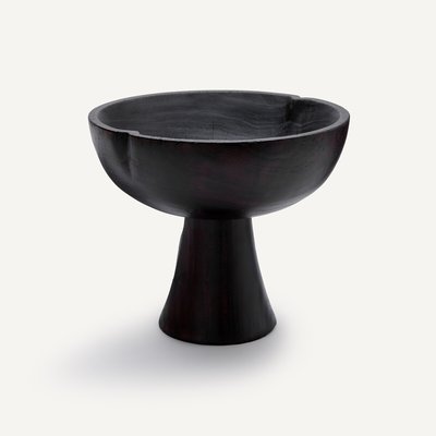 Schale mit Fuss Kuchoma, gebranntes Khaya-Holz AM.PM